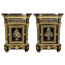 Monumental Pair Pietra Dura Cabinets
