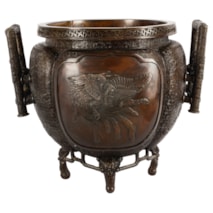Japanese Meiji Period Bronze Jardinière, 19th Century