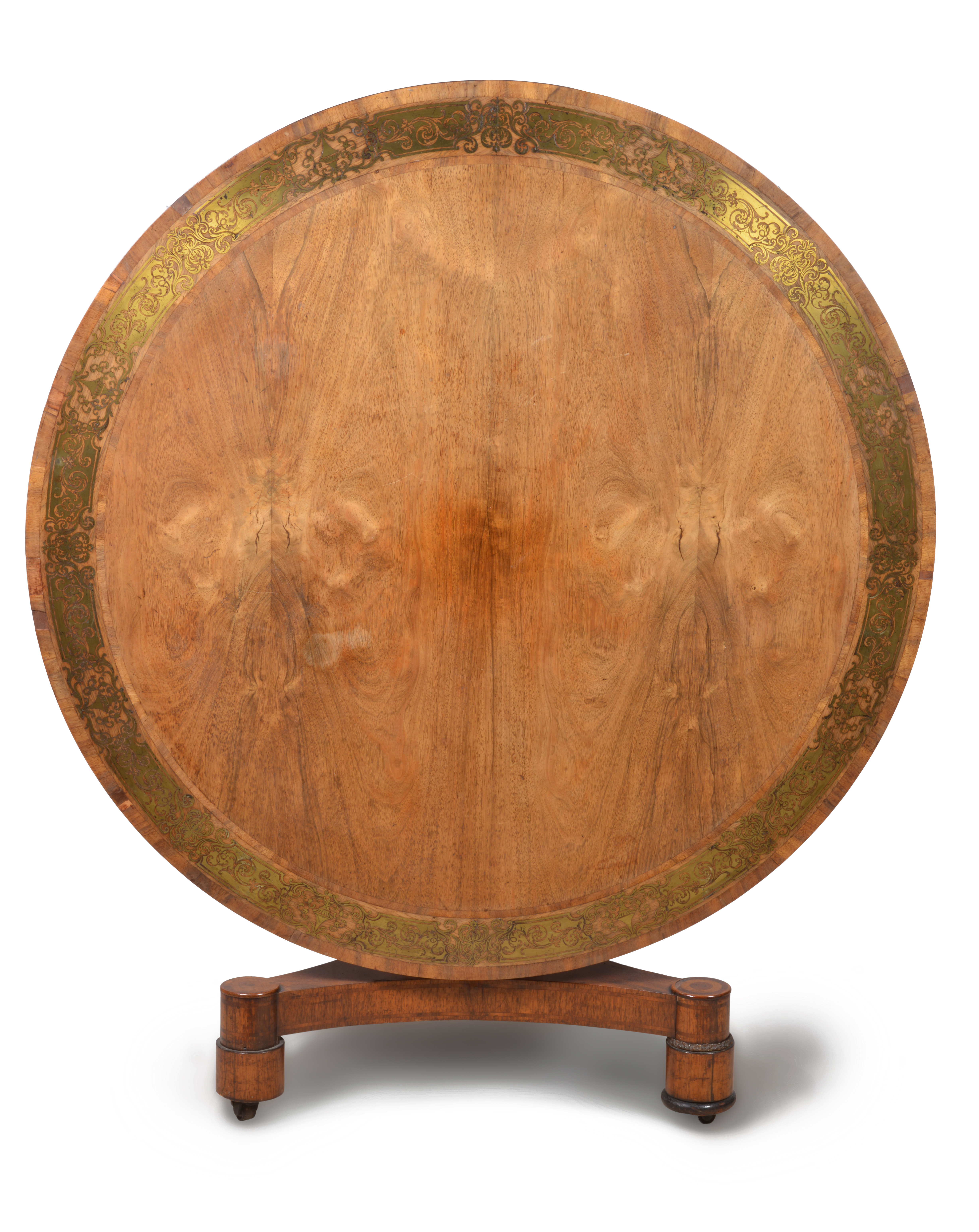 Regency period brass inlaid centre table, circa 1820