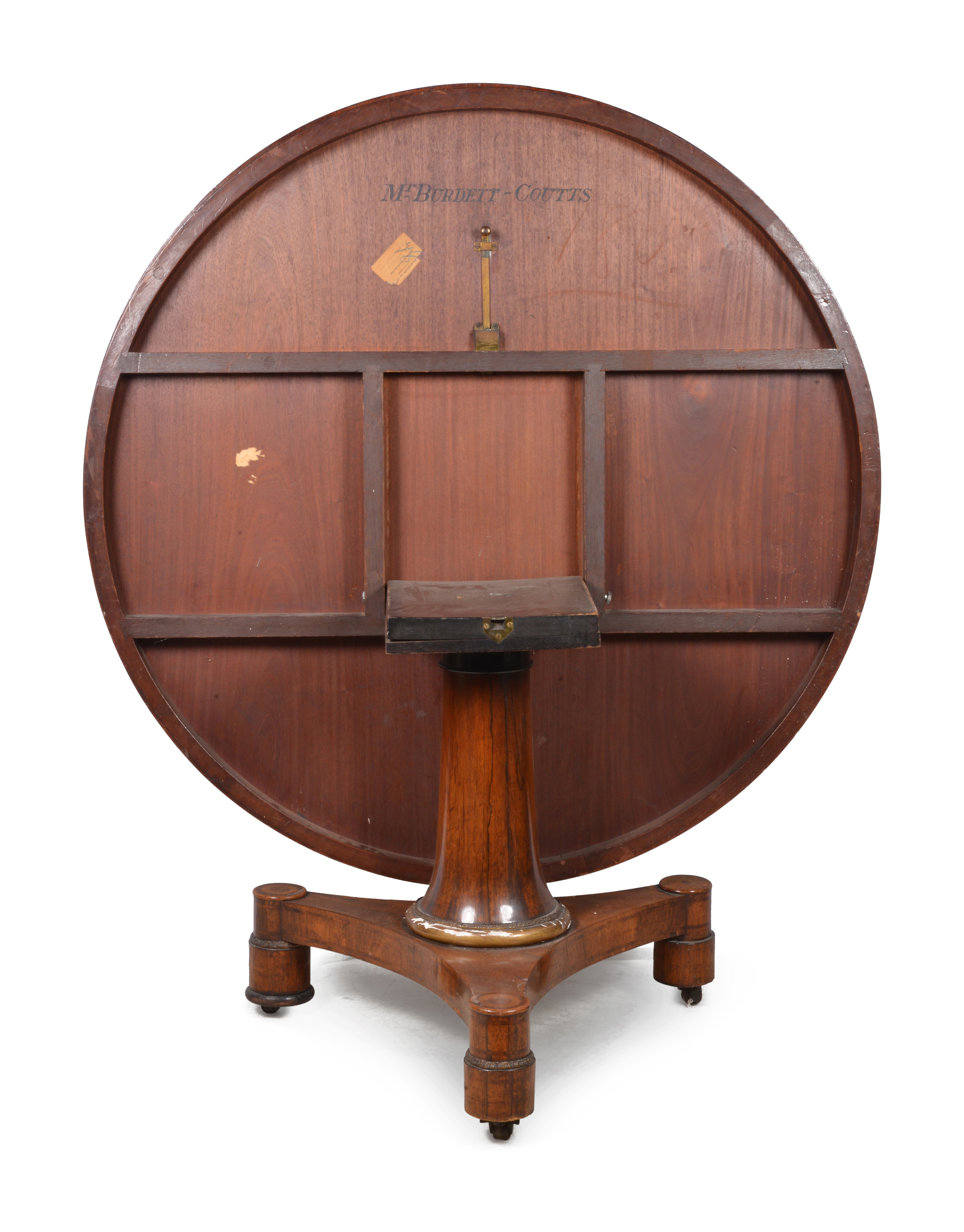 Regency period brass inlaid centre table, circa 1820