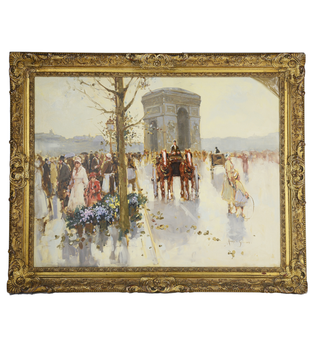 Andre Gisson oil on canvas of the Arc de Triomphe.