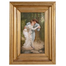 KPM Porcelain Plaque, of Young Lovers