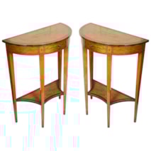 Small Pair of Sheraton style console tables, 19th Century.