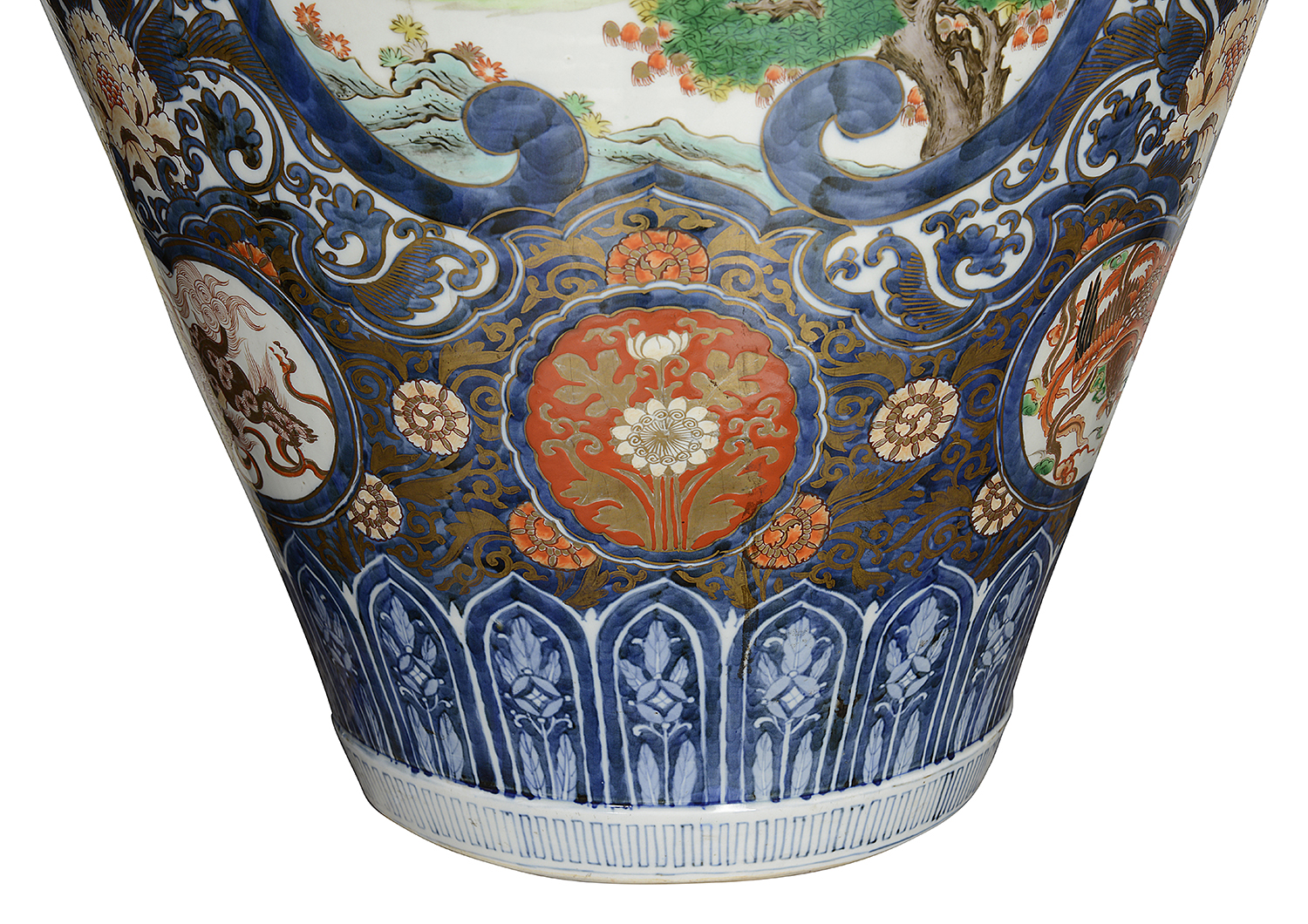 Large pair Imari lidded vases, C19th 4'3"