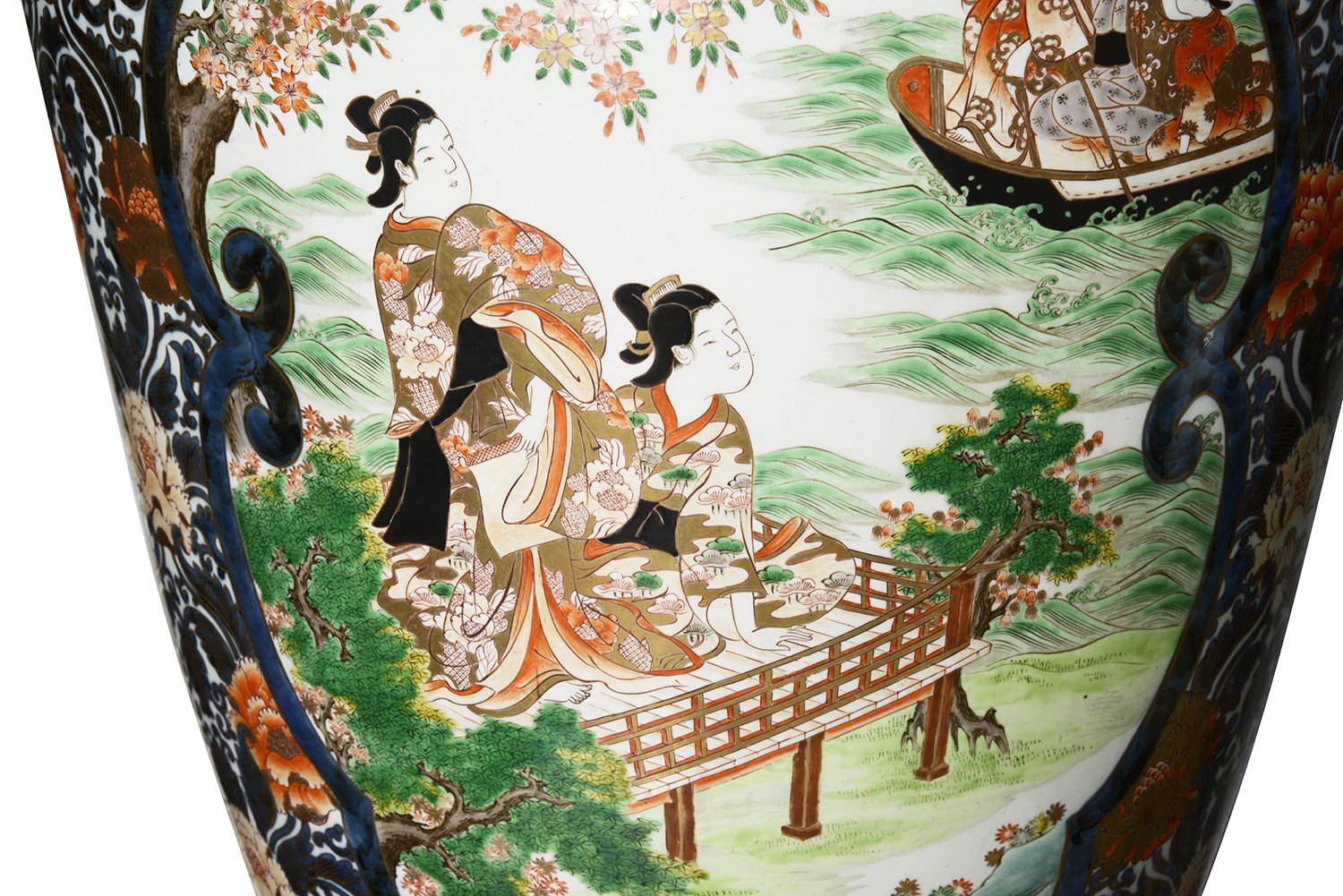 Large pair Imari lidded vases, C19th 4'3"