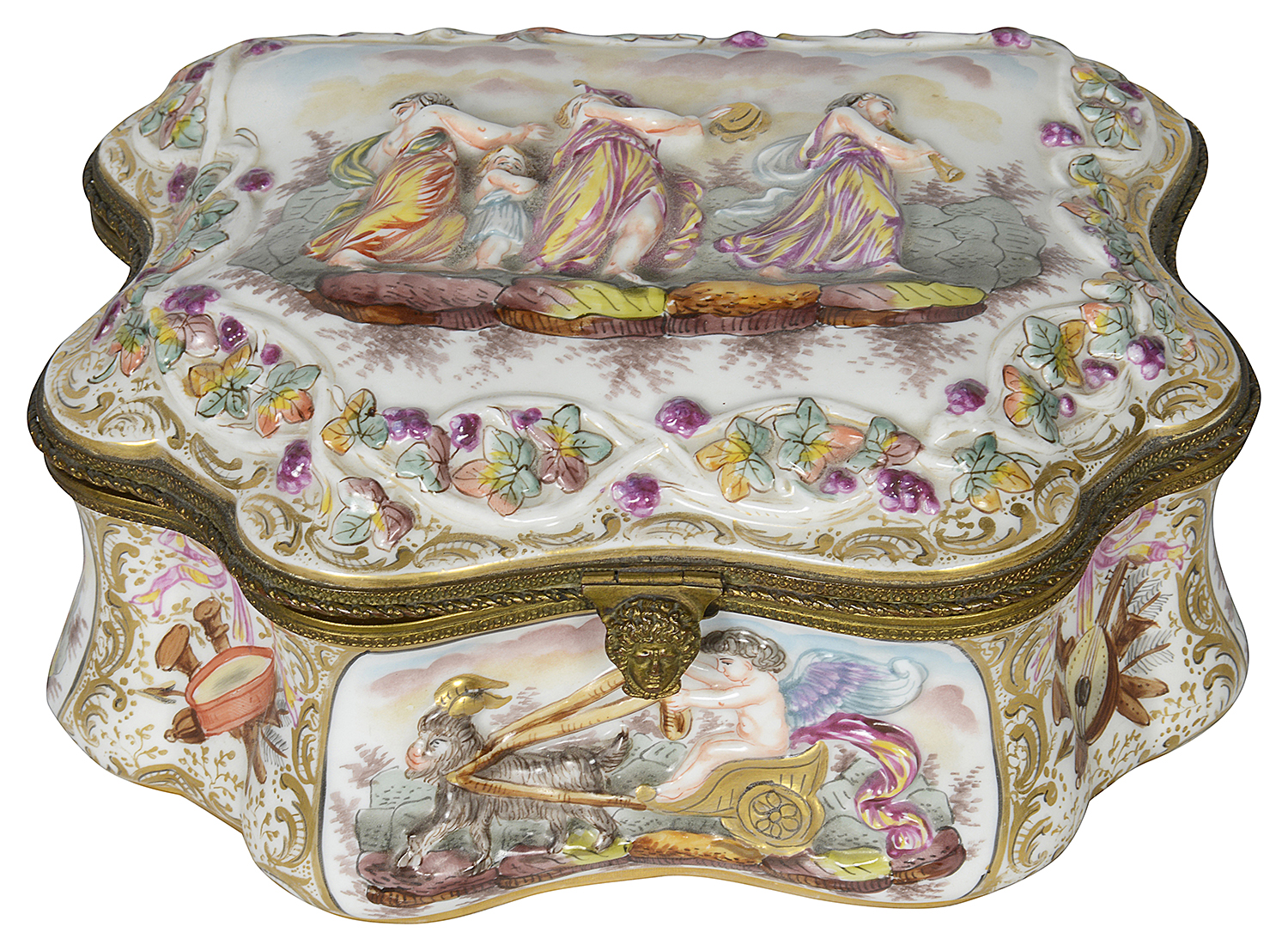 Late C19th Porcelain Casket.