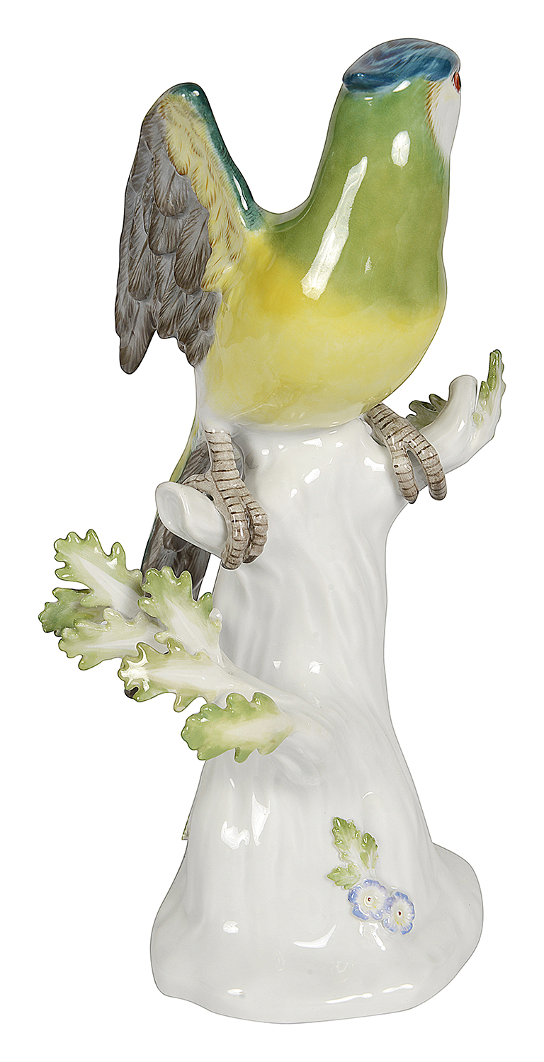 Late C19th Meissen Parrot, 26cm