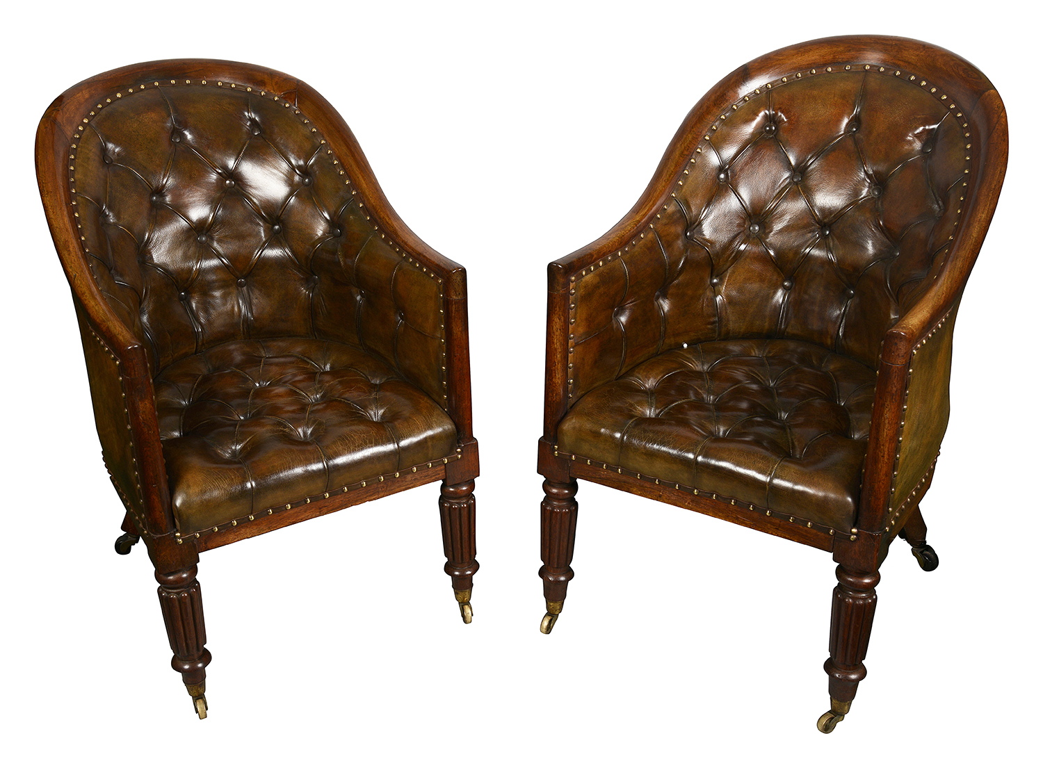 Pair of Regency period Mahogany Library chairs, circa 1820