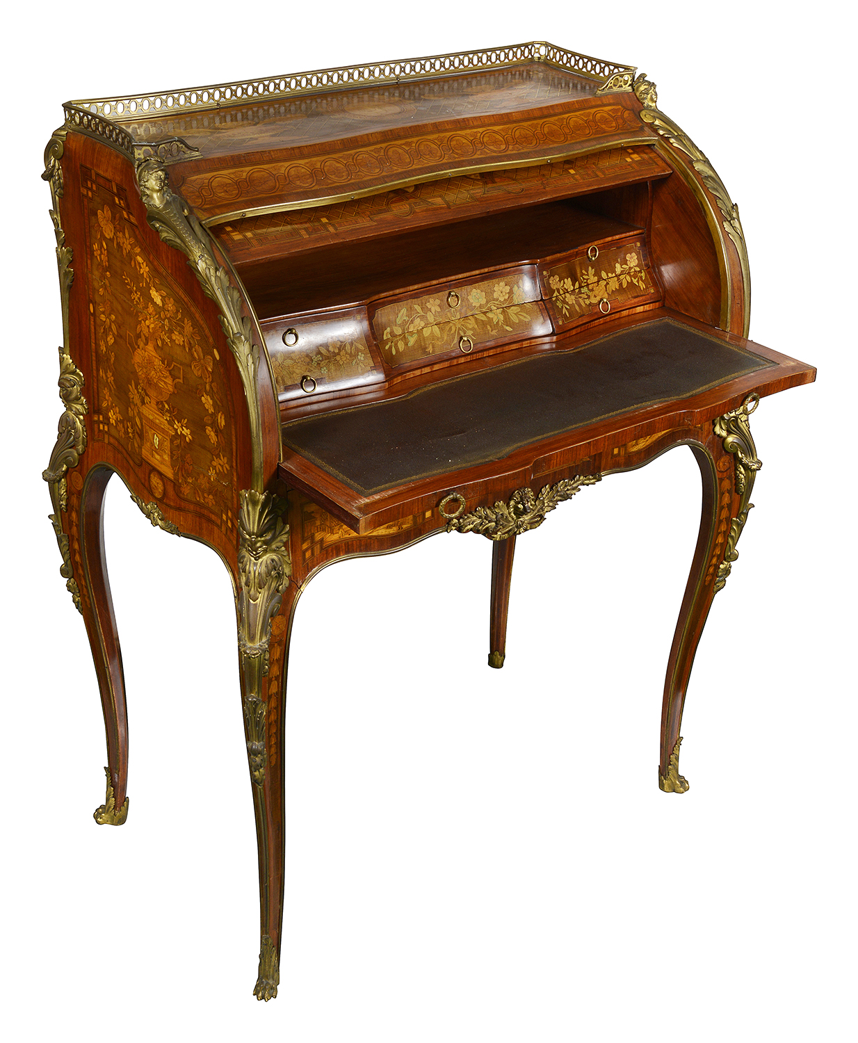 Fine French Marquetry bureau, circa 1880.