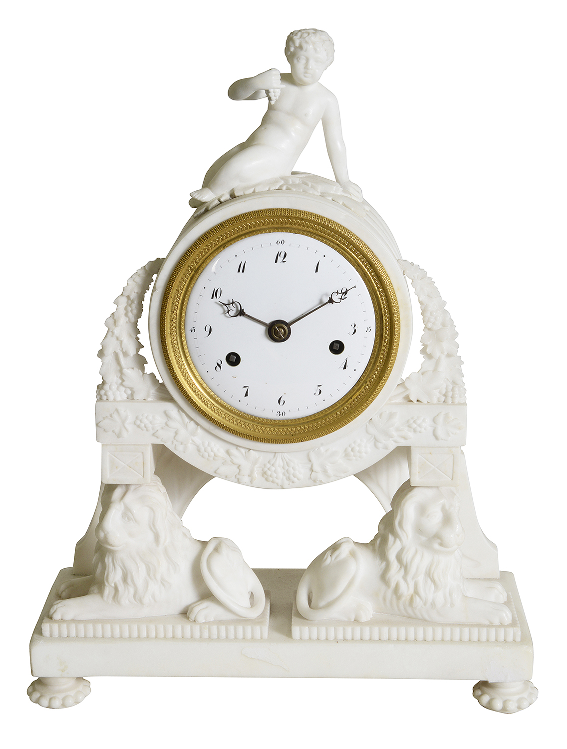 French classical Marble mantle clock, C19th