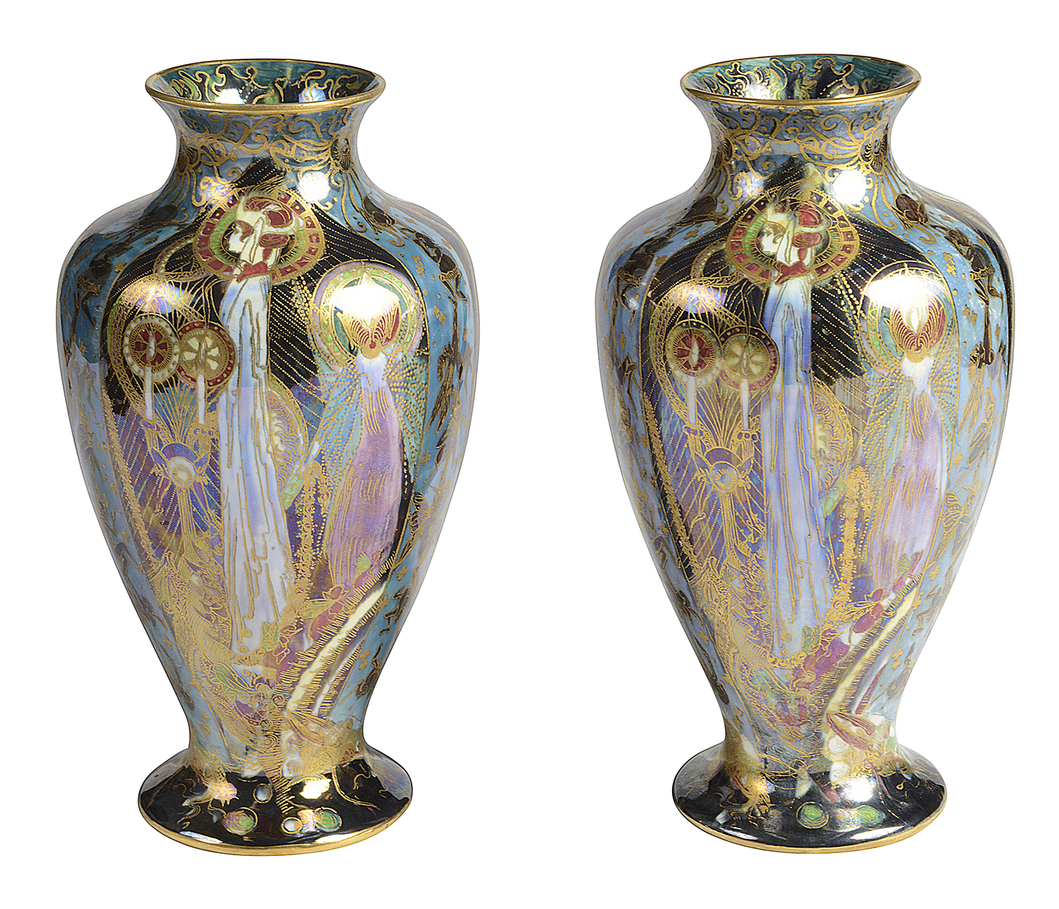 Wedgwood Fairyland Lustre Baluster Vase decorated with the “Candlemas” Design by Daisy Makeig Jones