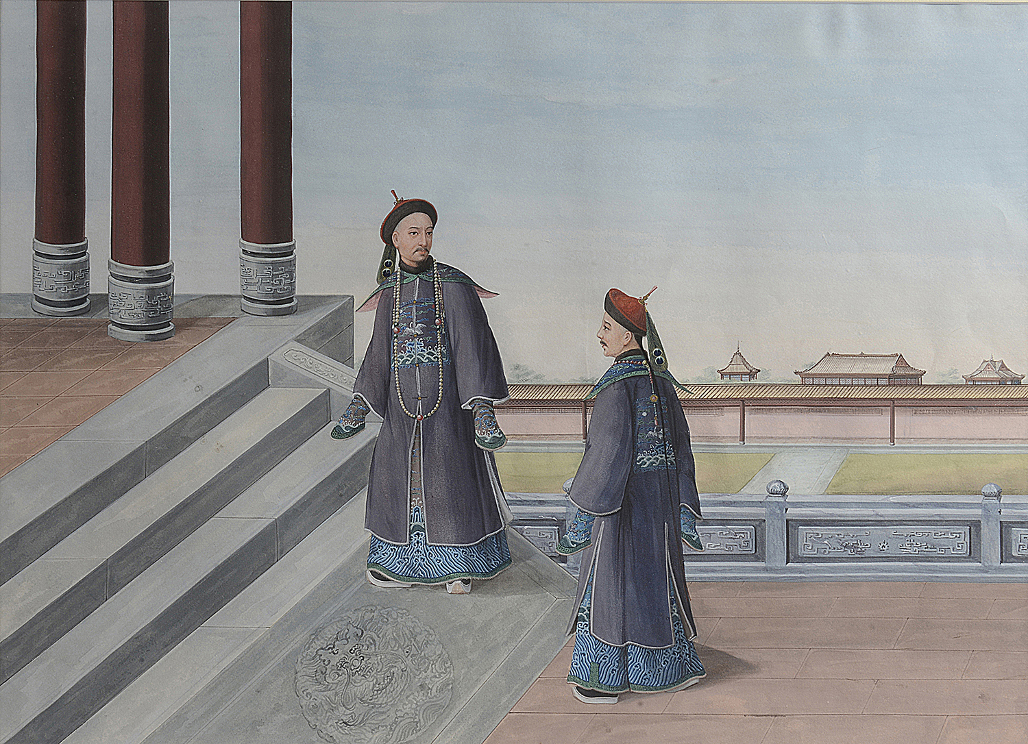An enchanting set of 4 Chinese Canton watercolours, circa 1820. 