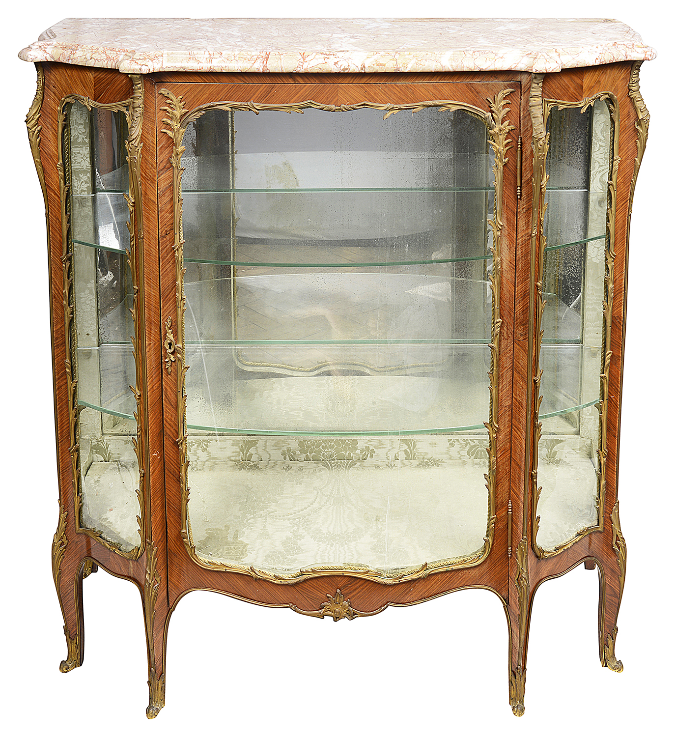 Louis XV style Serpentine fronted Display cabinet.