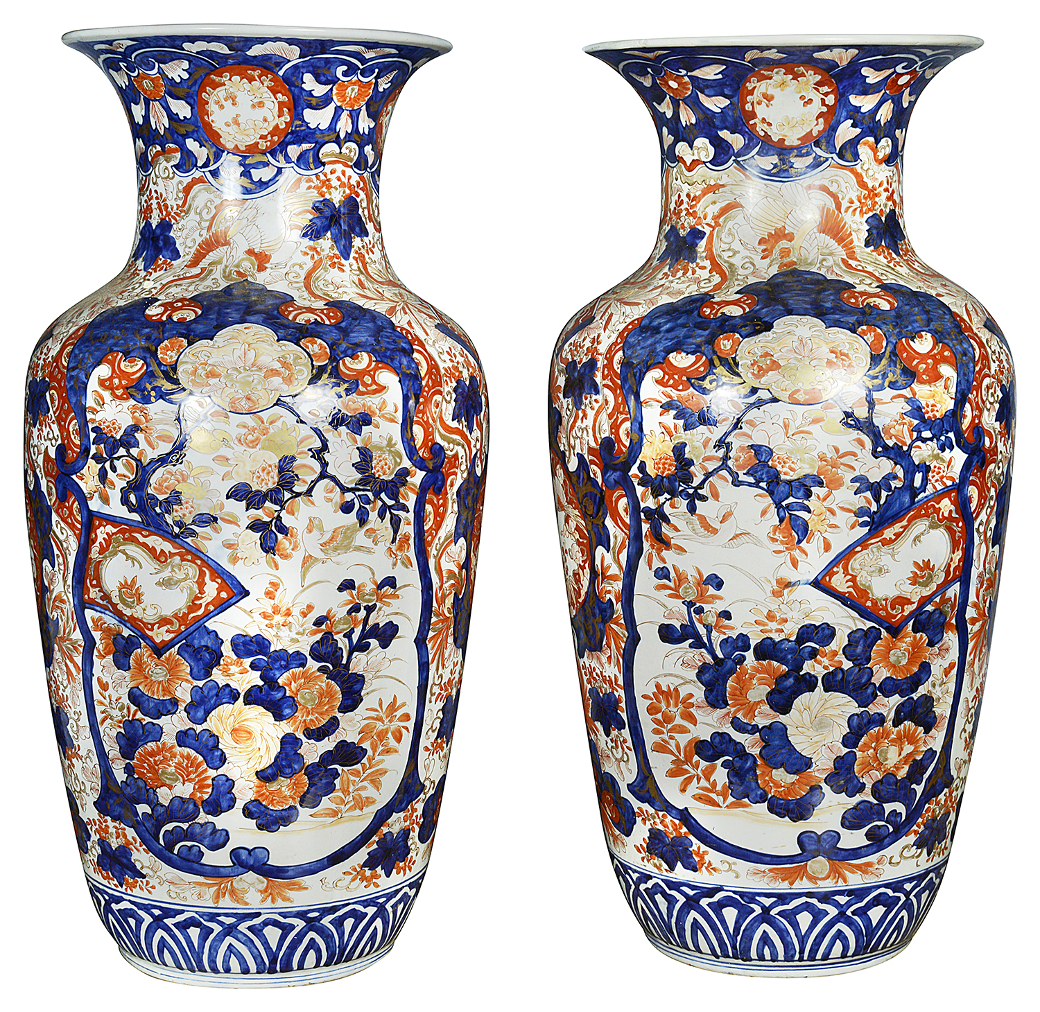 An Impressive large pair of 19th Century Japanese Imari vases, 76cm high
