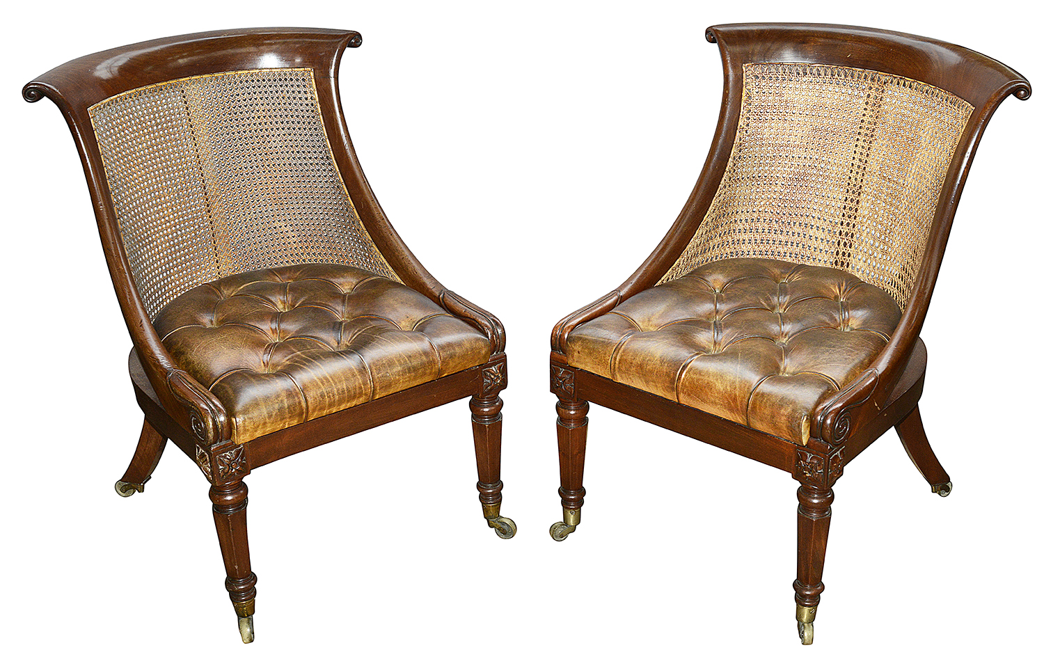 Pair Regency period Library chairs, circa 1820