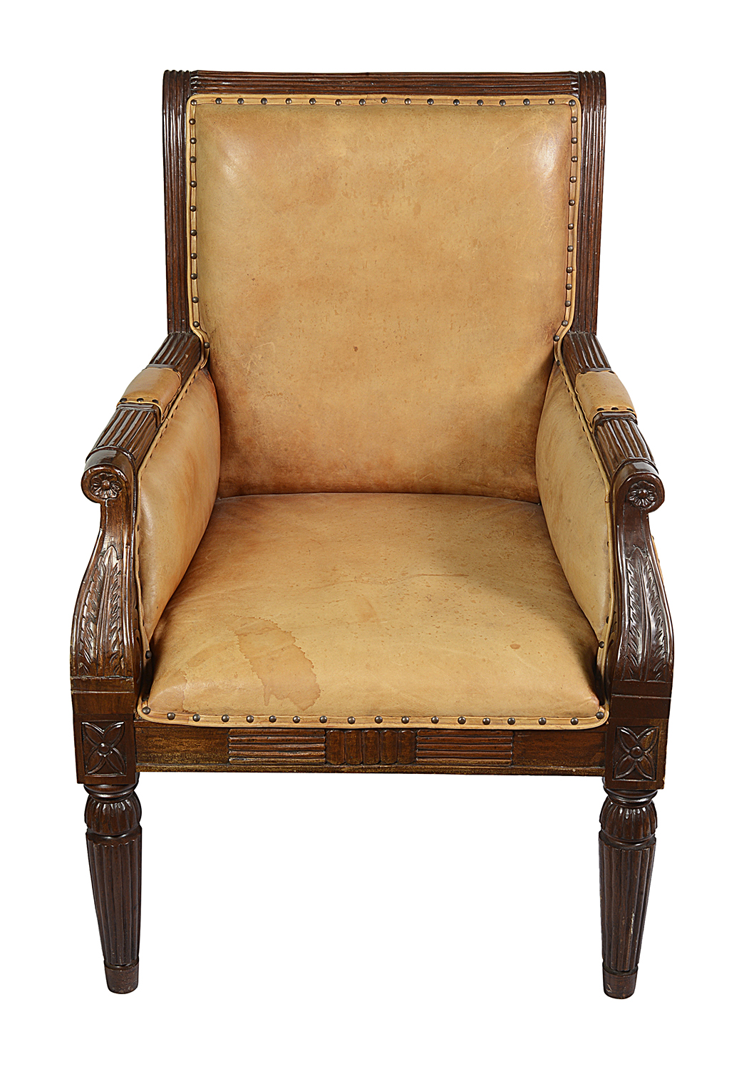 Pair Regency style Mahogany Library chairs