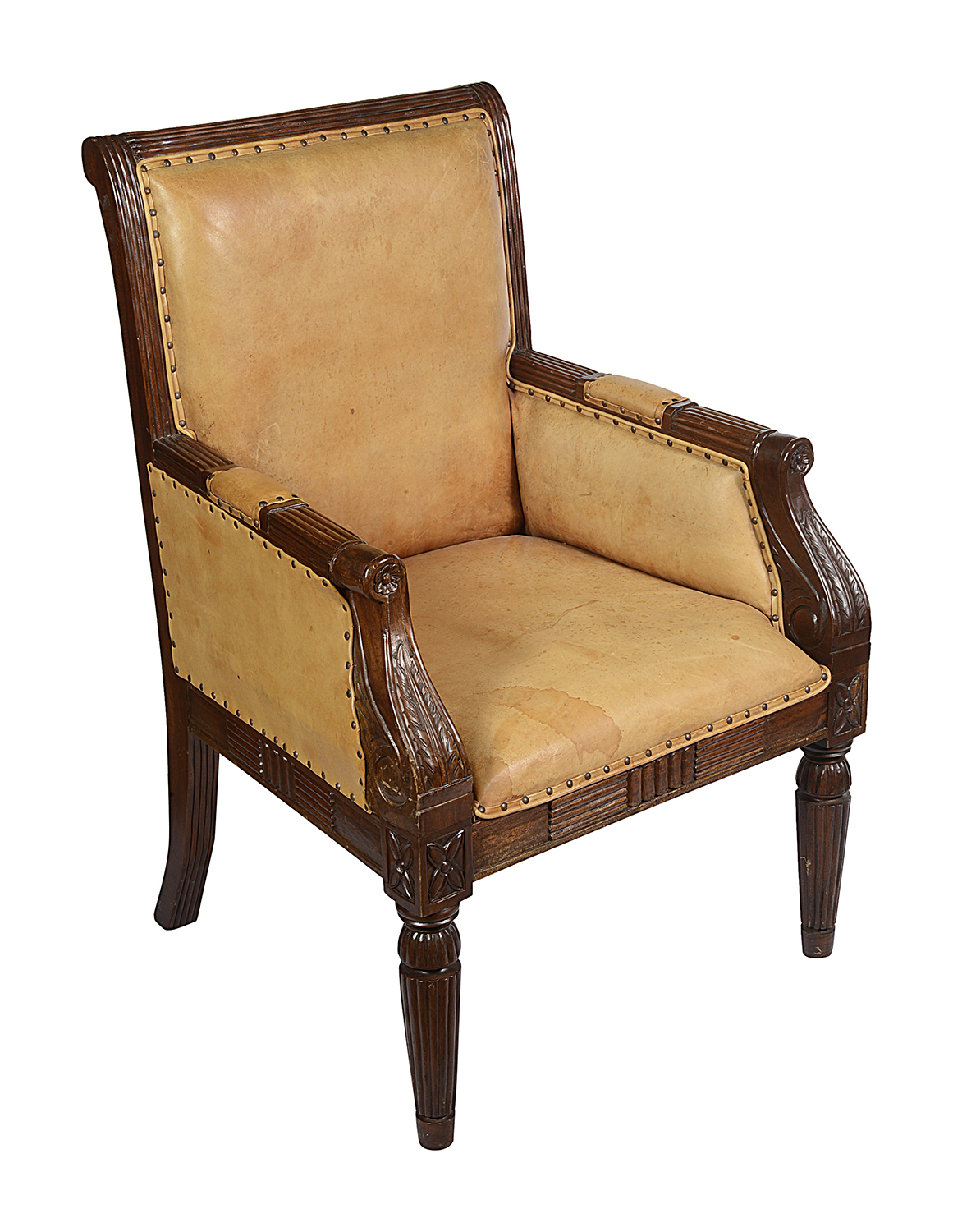 Pair Regency style Mahogany Library chairs