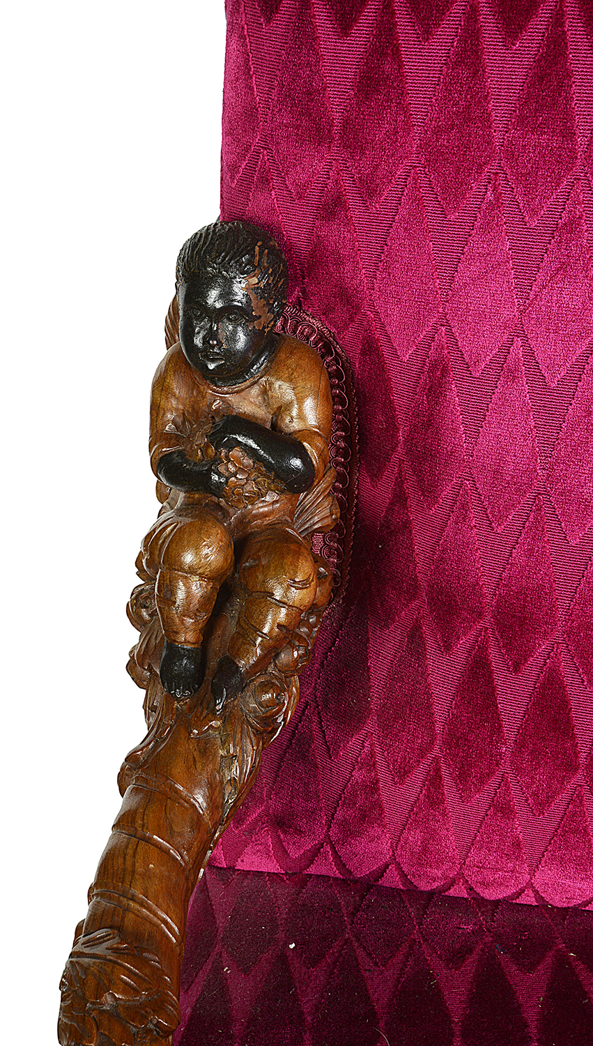 Venetian C18th style carved arm chair.
