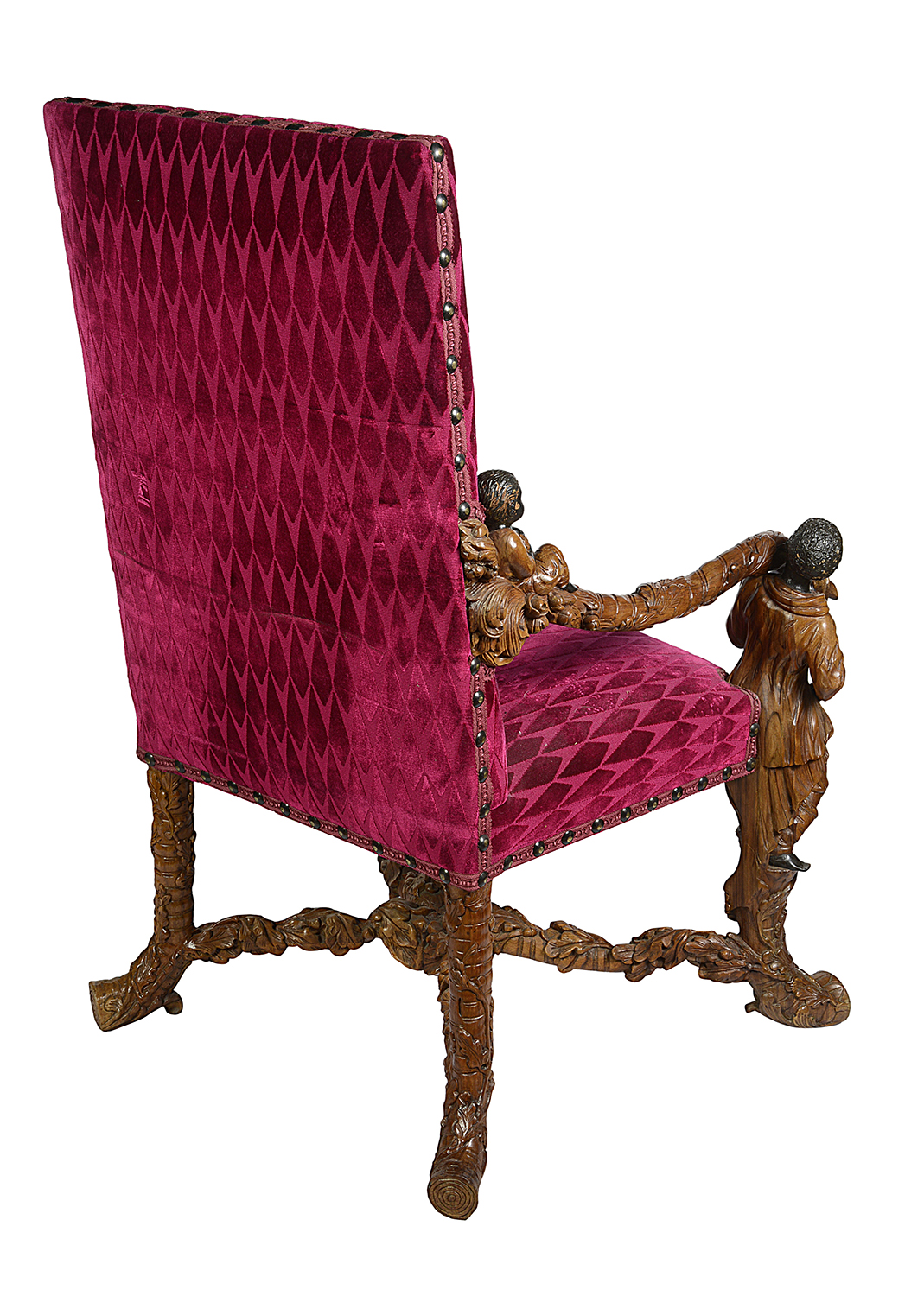 Venetian C18th style carved arm chair.