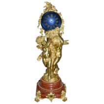 Large 19th Century ormolu globe mantel clock by Aug. Moreau 97cm(38")