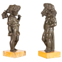 A Pair of 19th Century Bronze Cherubs