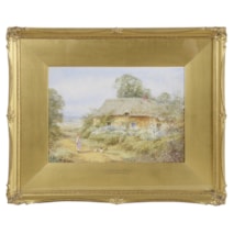 Sylvester Stannard, water colour 'A Bedfordshire cottage' 36cm(14") wide