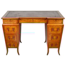 Satinwood pedestal desk, 19th Century