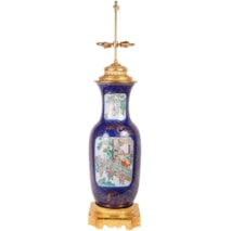 19th Century Chinese Powder Blue Vase / Lamp