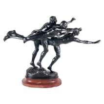 Bronze group of three runners, signed A. Boucher, circa 1900