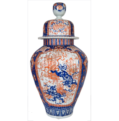 A large 19th Century Japanese Imari lidded vase.