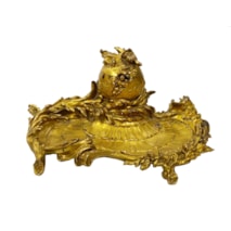 Late C19th 'Somani' ormolu inkwell. 22cm(8.5") wide