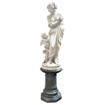 Large Carrara marble statue of Psyche and Putti by Romanelli, 19th Century.