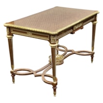 Louis XVI style inlaid Side table, in the manner of Francoise Linke