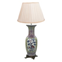 Chinese Celadon porcelain Vase / lamp, circa 1860.