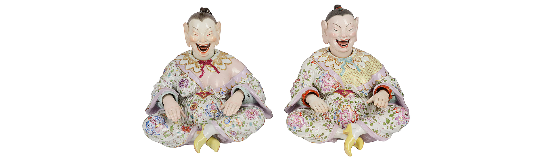 Rare pair of 19th Century Meissen nodding Pagodas.