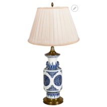 Chinese blue and white porcelain vase / lamp, C19th